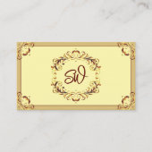 crème Beige Gold Monogram Foto QR-code Visitekaartje (Voorkant)