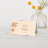 Crème Beige Palmboom Boho Beach Trouwtafel (Achterkant)