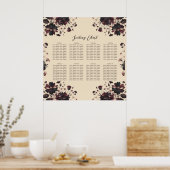 Crème Beige  Shabby Chic Moody Bloemen Seat Poster (Keuken)