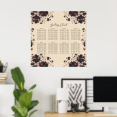 Crème Beige  Shabby Chic Moody Bloemen Seat Poster (Thuiskantoor)