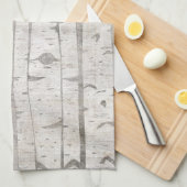 Crème Beige Witte Berken Bomen Theedoek (Quarter Fold)