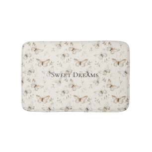 Crème Beige Zand Vlinders Badmat