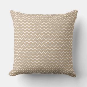 Crème Beige Zigzag/Polka Coussin réversible