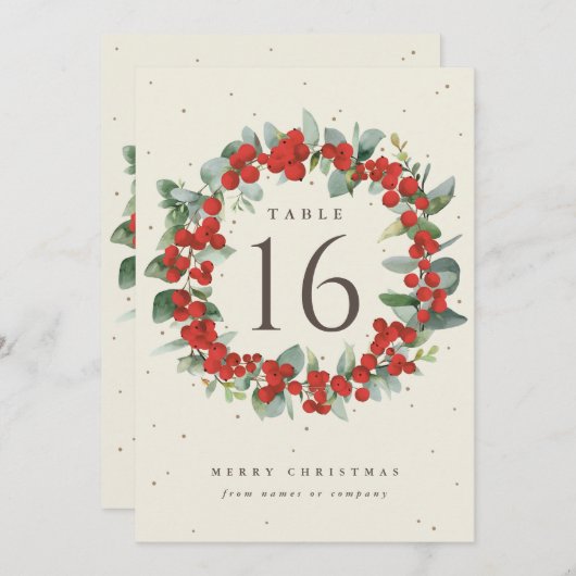 Crème Berries rouges+Eucalyptus Numéro de table de (Devant / Derrière)