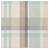 Crème, blanc, bleu, tissu Brown de plaid (Fermer)