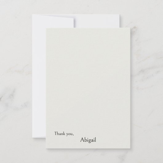 Crème blanche Carte de remerciements personnalisée (Devant)