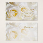 Crème blanche Mariage Rose Cadeau/étiquette (Devant & derrière)