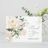 Crème blanche Roses Hydrangea Mariage Merci (Debout devant)