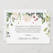 Crème blanche Roses Hydrangea Mariage Merci (Dos)