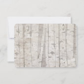 Crème blanche rustique Birch Trees Mariage RSVP (Dos)