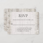 Crème blanche rustique Birch Trees Mariage RSVP (Devant / Derrière)