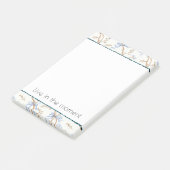 Crème Blauwe Strikken Bloemstuk Post-it® Notes (Schuin)