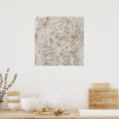 Crème Bloem Marmer Poster (Keuken)
