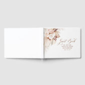 Crème Bloemen en Pampas Grass Bruiloft Gastenboek (Volledig)