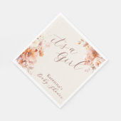 Crème  Bloemen Herfst Het is een Meisje Baby showe Servet (Hoek)