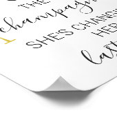 Crème Bloemenglas Bruidsfeest Bord Poster (Hoek)