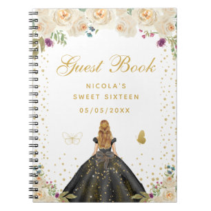 Crème Bloemige Blonde Haar Prinses Sweet Sixteen Notitieboek
