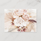 Crème Bloemige Pampas Gras Salie Trouwwebsite Informatiekaartje (Achterkant)