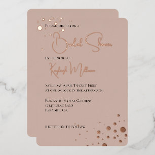 Crème Blush Diamonds Confetti Stippen Vrijgezellen Folie Uitnodiging