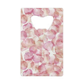 Crème Blush Roze Rozen Bloemige Bruiloft Kredietkaart Flessenopener (Achterkant)