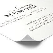 Crème Boho In liefdevolle herinnering Trouwbord Poster (Hoek)