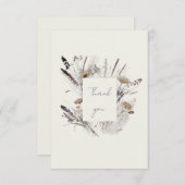 Crème Boho Wildlflower Baby shower Merci (Devant / Derrière)