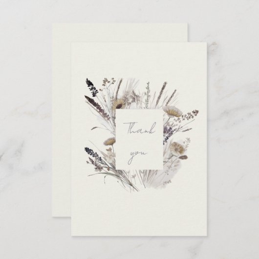 Crème Boho Wildlflower Baby shower Merci (Devant / Derrière)