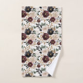 Crème Bourgogne Fleur Noir (Serviette à main)