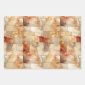 Crème Bourgogne Rood Goud Driehoeken Kerstmis Inpakpapier Vel (Voorkant 2)