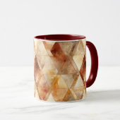 Crème Bourgogne Rood Goud Driehoeken Kerstmis Mok (Voorkant rechts)