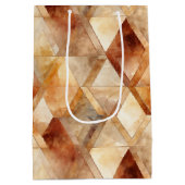 Crème Bourgogne Rood Goud Driehoeken Medium Cadeauzakje (Achterkant)