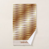 Crème Brown Et Grandes Or Nom Serviette De Bain (Serviette à main)