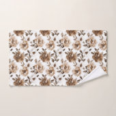 Crème Brown Fleurs blanches Noël (Serviette à main)