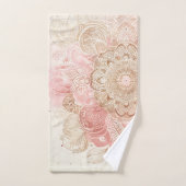 Crème Brown rose Mandala Bohemian Boho Mode (Serviette à main)
