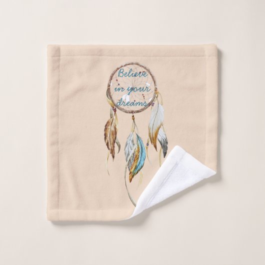 Crème Brown Turquoise Dream Catcher (Gant de toilette)