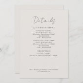 Crème bruiloft details foliage behuizing kaart (Voorkant / Achterkant)