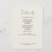 Crème bruiloft details foliage behuizing kaart (Voorkant / Achterkant)