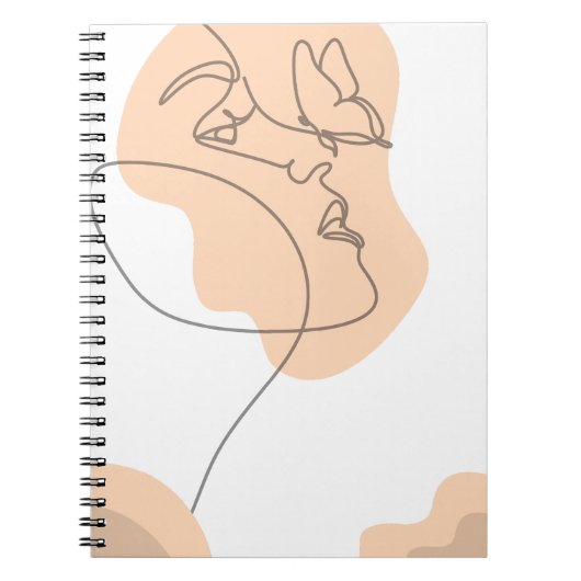 Crème Bruin Abstract Spiraal Foto Notitieboek (Voorkant)