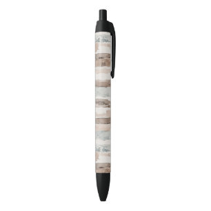 Crème Bruin Bleekblauw Strepen Zwarte Inkt Pen
