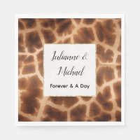 Crème Bruin Giraffe Dier Bruiloft
