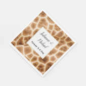 Crème Bruin Giraffe Dier Safari Bruiloft Servet (Hoek)