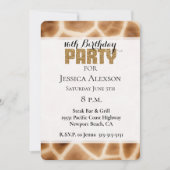 Crème Bruin Giraffe Goud Glitter Party Kaart (Voorkant)