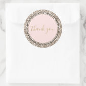 Crème Bruin Roze Luipaard Print Dank u Ronde Sticker (Tas)