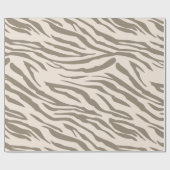 Crème Bruin Witte Zebra Print Cadeaupapier (Vlak)