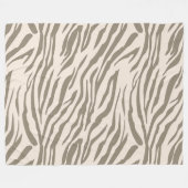 Crème Bruin Witte Zebra Print Fleece Deken (Voorkant (Horizontaal))