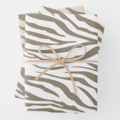 Crème Bruin Witte Zebra Print Inpakpapier Vel (In situ)