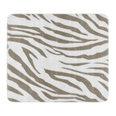 Crème Bruin Witte Zebra Print Snijplank (Voorkant)