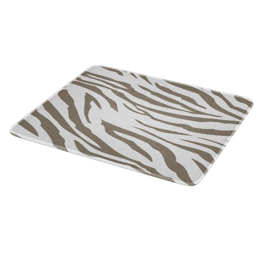 Crème Bruin Witte Zebra Print Snijplank (Hoek)
