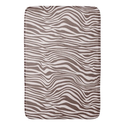 Crème Bruin Zebra Print Badmat (Voorkant Verticaal)