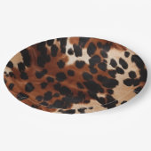 Crème bruin zwart Koeienhuid Papieren Bordje (Gekanteld)